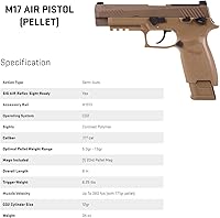 Vista 7 de Sig Sauer P320 M17 - Pistola de aire semiautomática de.177 Cal con alimentación de CO2, con cargador de 20 balas incluido