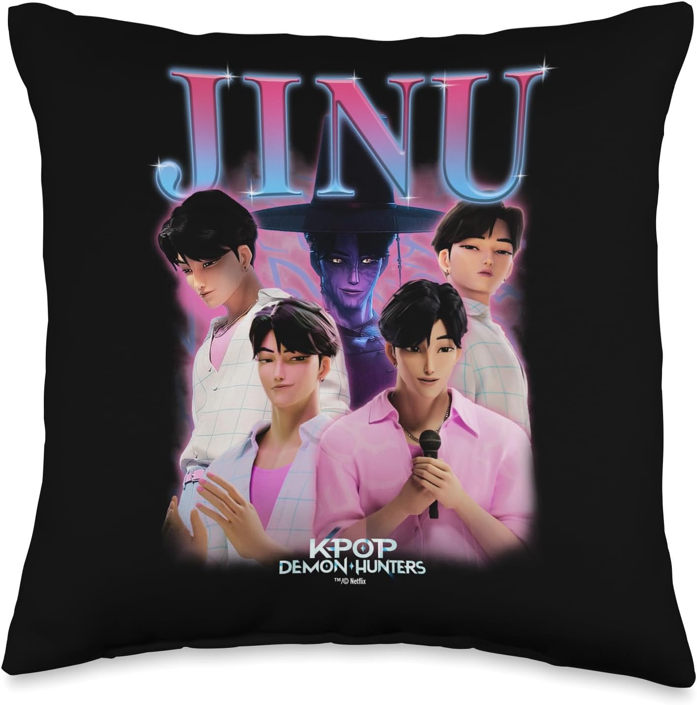 Kpop Demon Hunters Jinu Heartthrob Officially Licensed Throw Pillow
