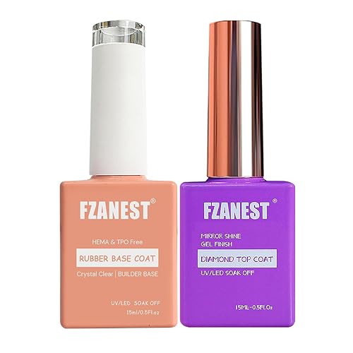 Miniatura 8 de FZANEST Esmalte de uñas de gel de diamante, 0.5 onzas líquidas, capa superior transparente que no se limpia, brillo de espejo de alto brillo,