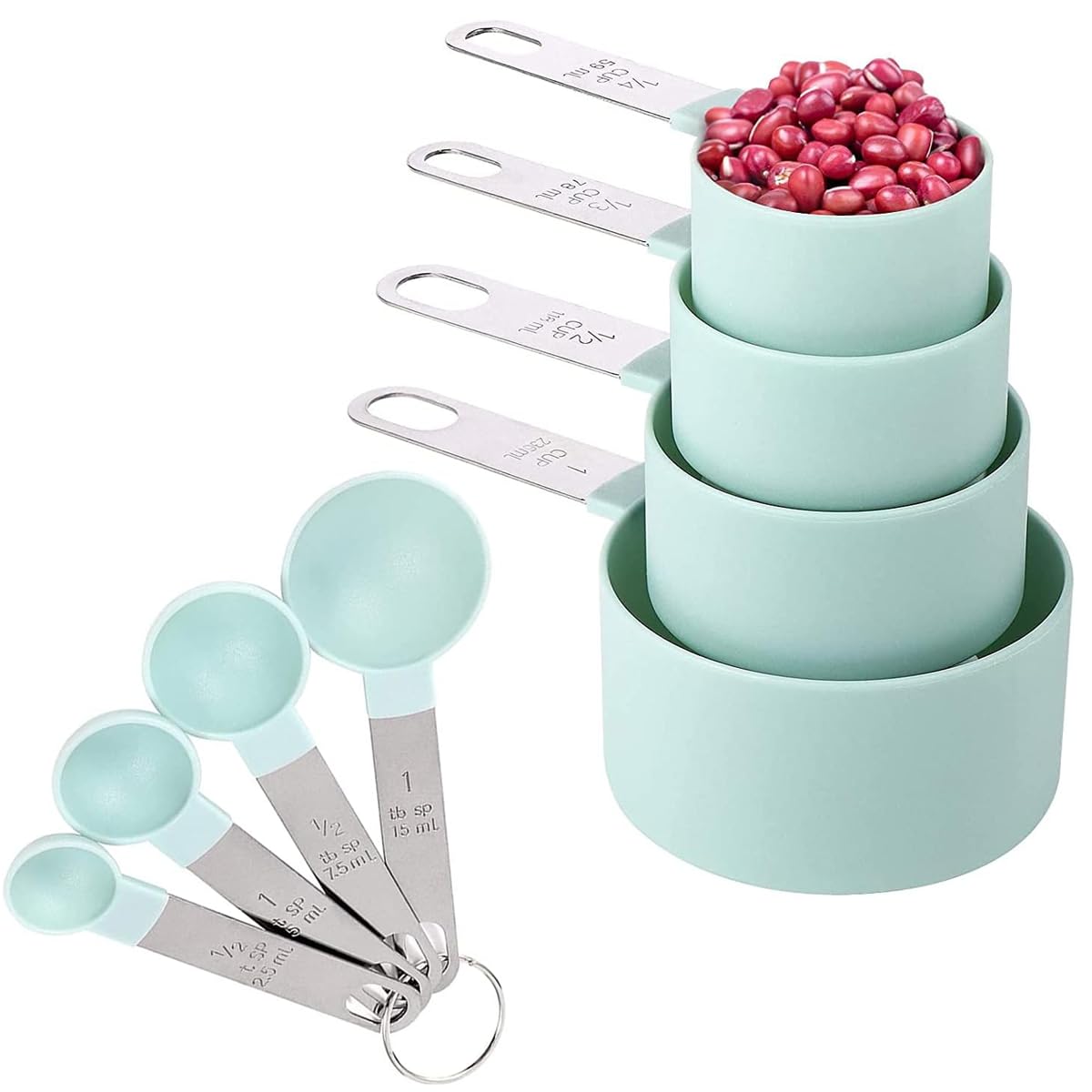8Pcs Measuring Spoon, Measuring Spoons Sets, Tablespoon Measuring Spoon Stainless Steel Kitchen Tool, Accurate Measurement for Baking Cooking, Nestable Storage