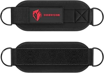 Ekkovision Ankle Straps for Cable Machines Padded, Adjustable Gym Ankle Cuffs for Glutes, Leg Workouts & Strength Training