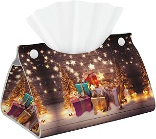 Decorative Tissue Box Cover Christmas and Gift Tissue Box Holder Aesthetic Leather Storage Organizer Box for Bathroom Vanity Tabletop Night Stands Office Funny Home Decorative Tissue Case