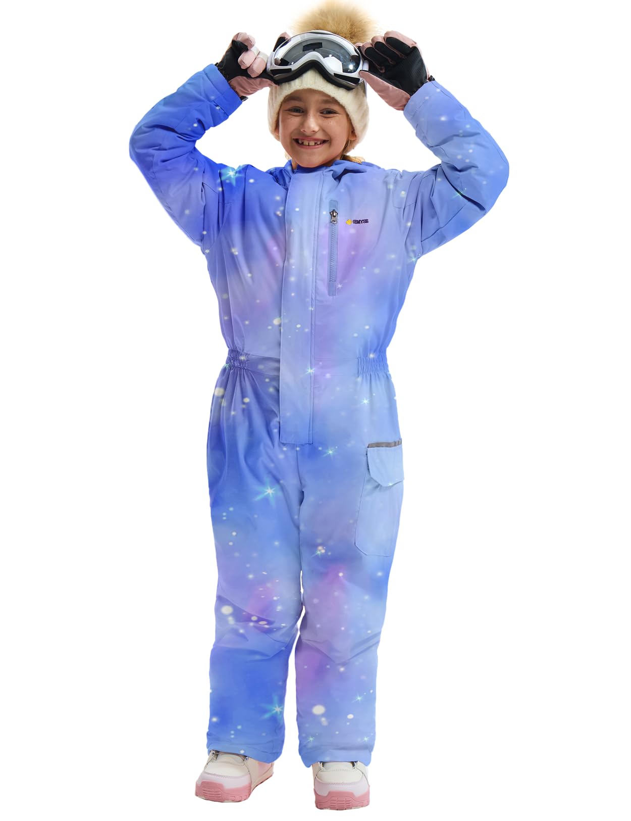 GEMYSE Kids One Pieces Ski Suits Jumpsuits Boys Girls' Winter Outdoor Snowboarding Waterproof Snowsuits
