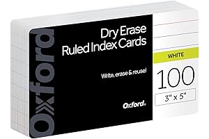 Oxford Dry Erase Note Cards: Reusable, Double-Sided Flash Cards for Gaming, Study, and Vocabulary