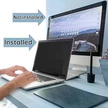 IPROKKO Laptop Privacy Screen 14 Inch 16:9 Aspect, Compatible with HP, Dell, Acer, Asus, Samsung, Lenovo Yoga & More, Removable Anti Blue Light Glare Spy Computer Monitor Filter Security Shield