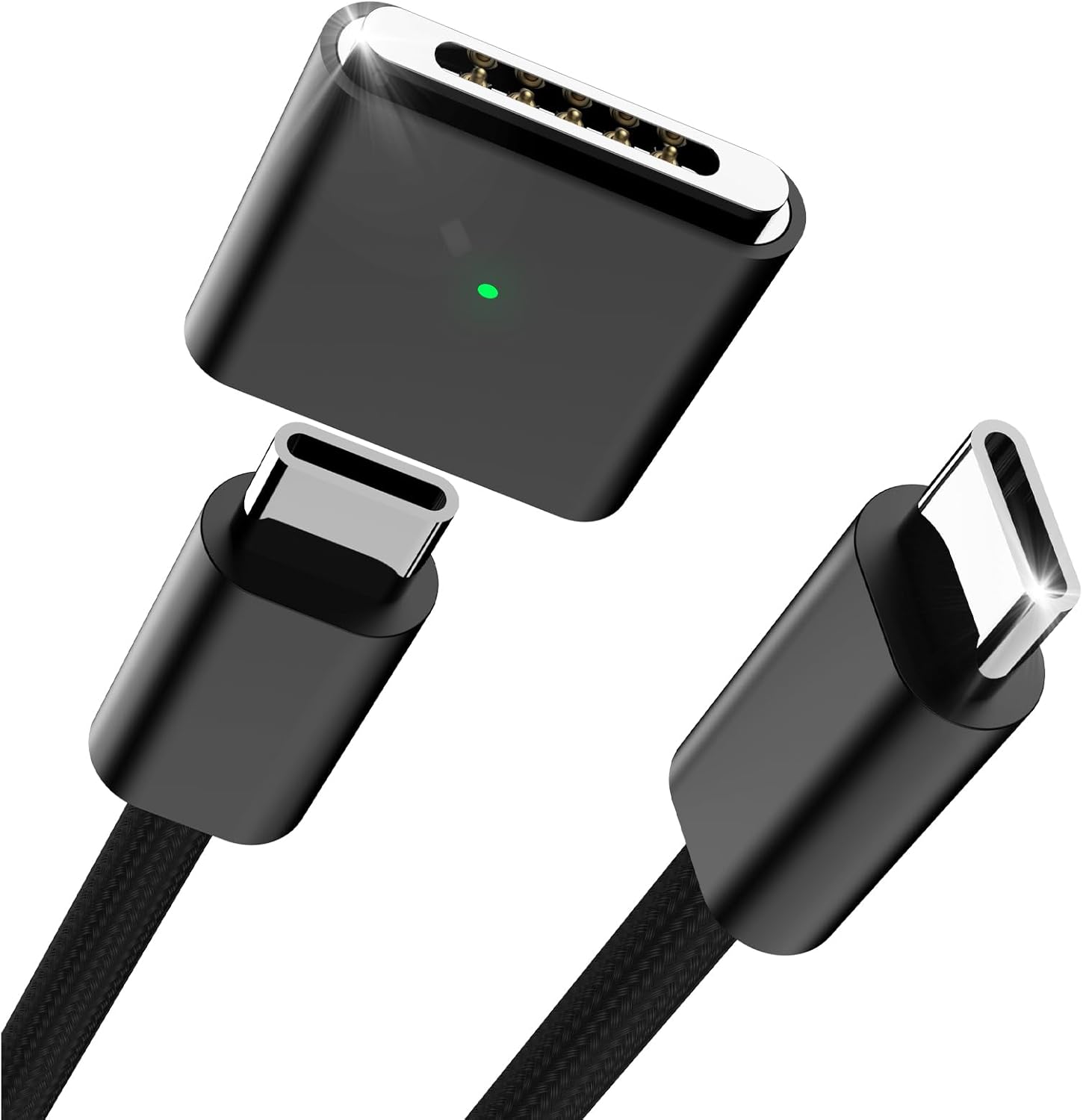 140W USB-C to Magnetic 3 Adapter with 240W Type-C Charging Cable(6.6FT/2M),Compatible with MacBook Air 2024/2025 M3/M4 13/15,2023/2022 M2,MacBook Pro 2024/2023 M4/M2 Pro&Max 14/16,2021 M1