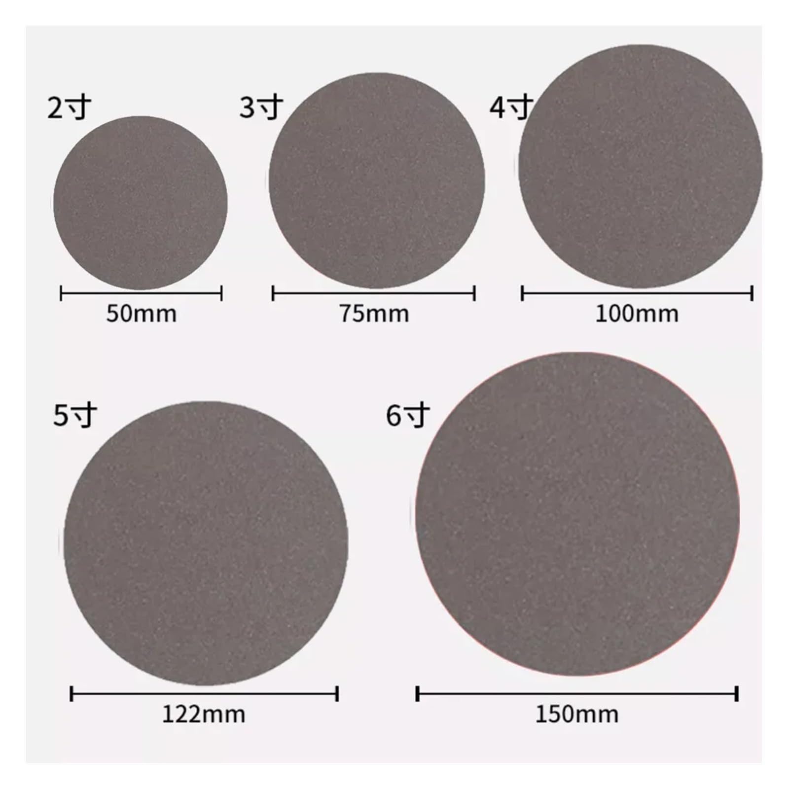 Papel de lija Circular flocado esponja arena madera modelo hoja pulido autoadhesivo Adecuado para lijar muebles, madera y metal(2000,125mm)