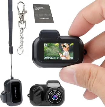 Keychain Camera, Worlds Smallest 1080P HD Mini Camera, Retro Portable Mini, 100 Mins Battery Life, for Students, Kids No Memory Card