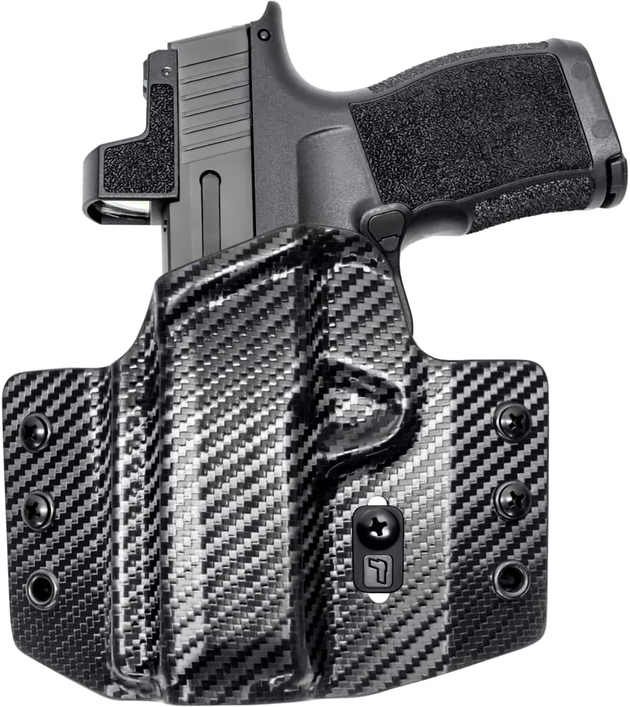Tulster OWB Contour Kydex Holster in Left Hand fits: Sig Sauer P365XL | Optic Compatible Outside The Waistband Concealed Carry