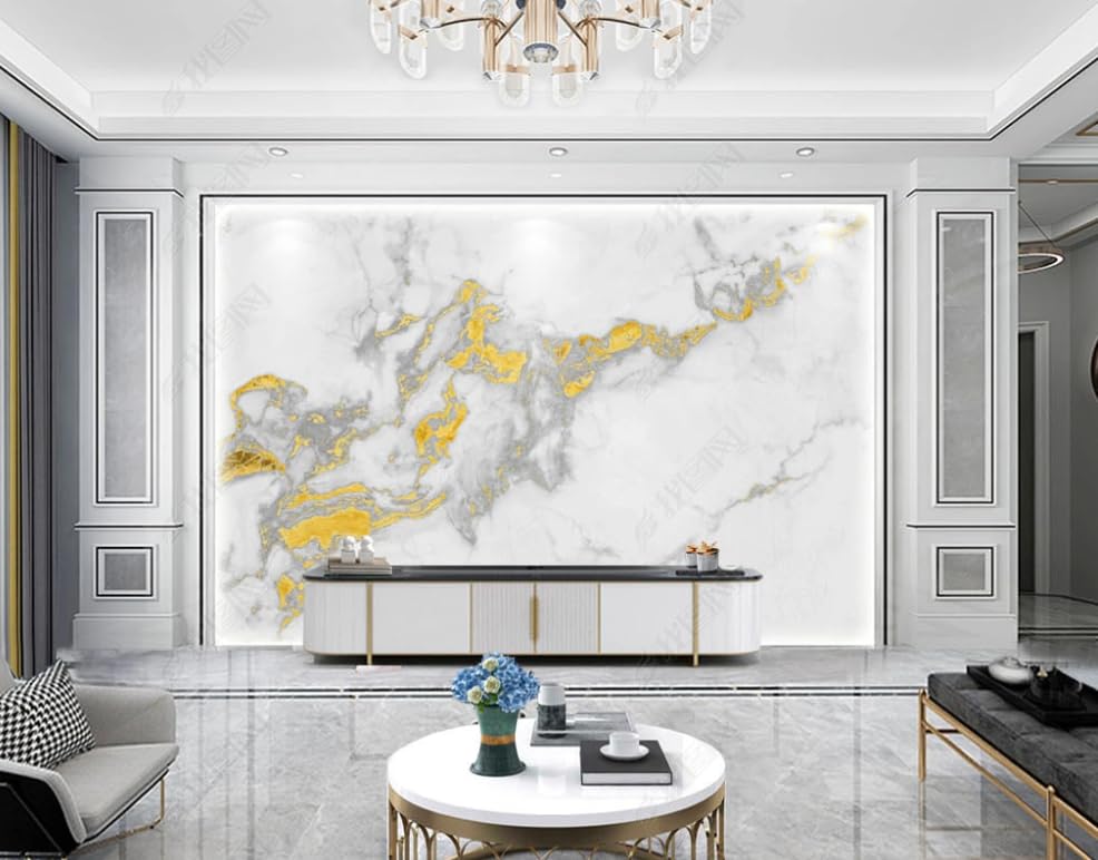 Papier peint intissé marbrage de luxe géant pour décorer le salon