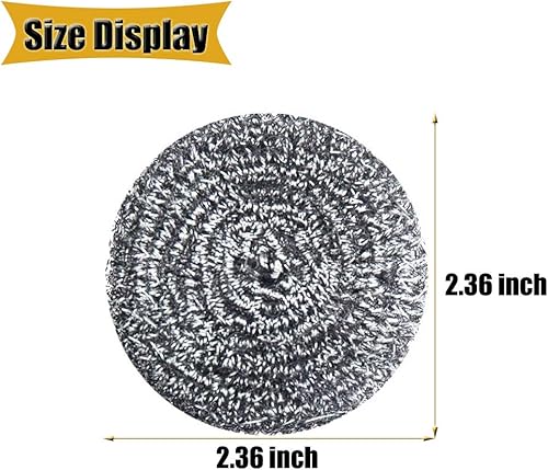 Miniatura 7 de 18 esponjas de acero inoxidable para limpiar utensilios de cocina con mango (paquete de 18)