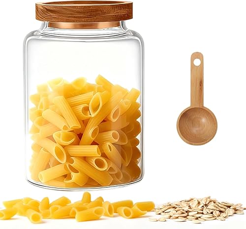 Recipiente de café al vacío de vidrio para almacenamiento de alimentos con tapas herméticas, recipiente de café de vidrio de borosilicato, 40.6 fl