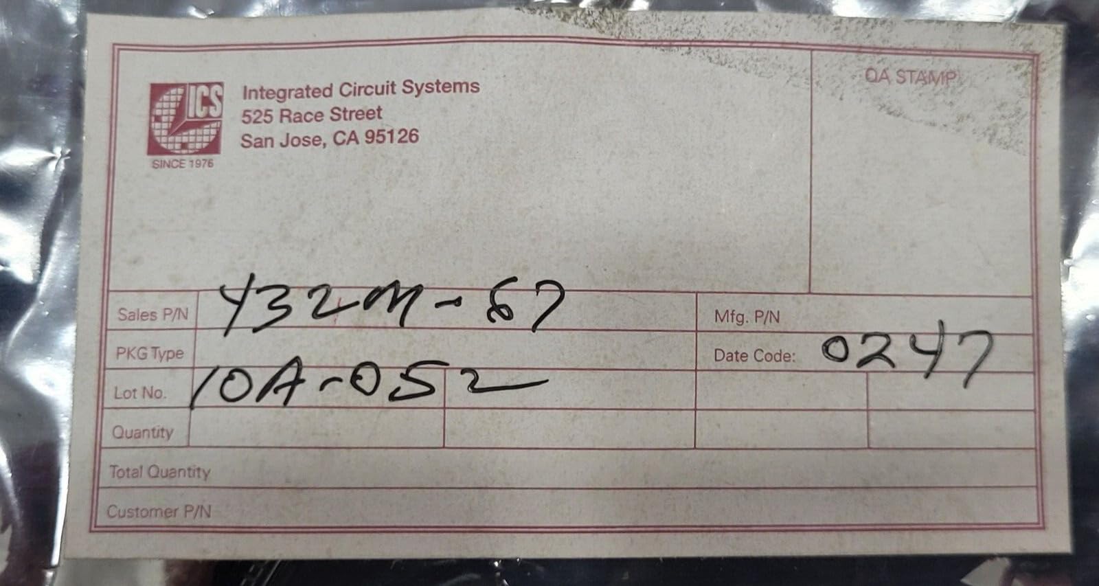 (1 PC) Compatible with ICSY32M67 Compatible with ICS