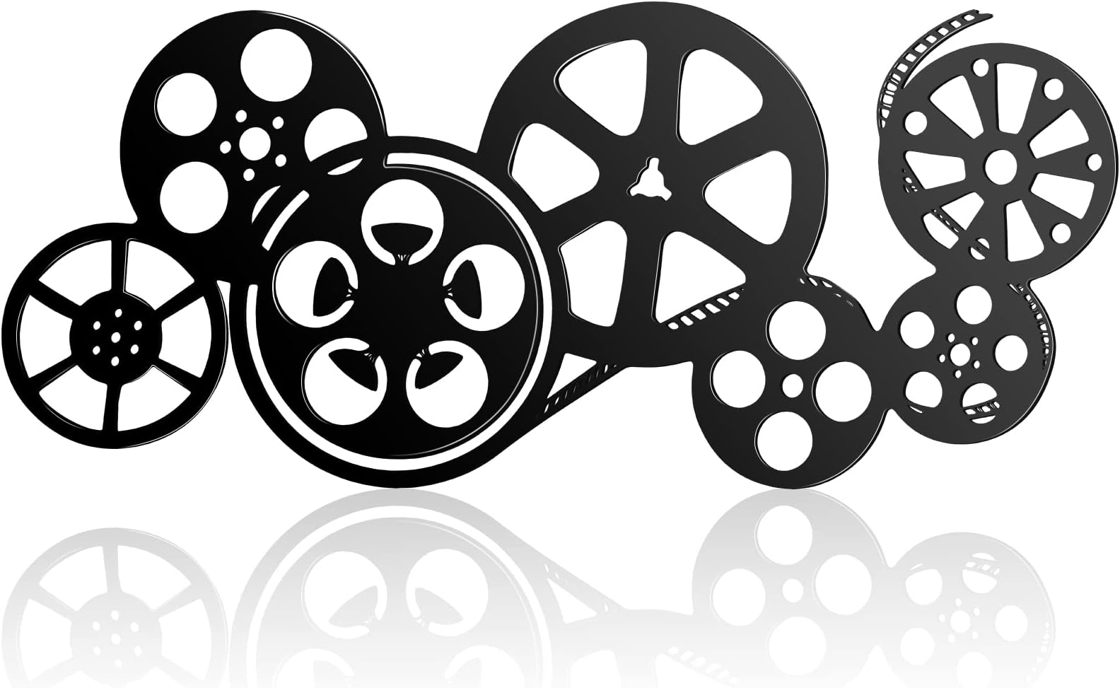 Moxweyeni Metal Movie Reel Wall Art Abstract Antique Movie Theater Decor Contemporary Decorative Wall Art Film Reel for Home Studio Decor(Black)
