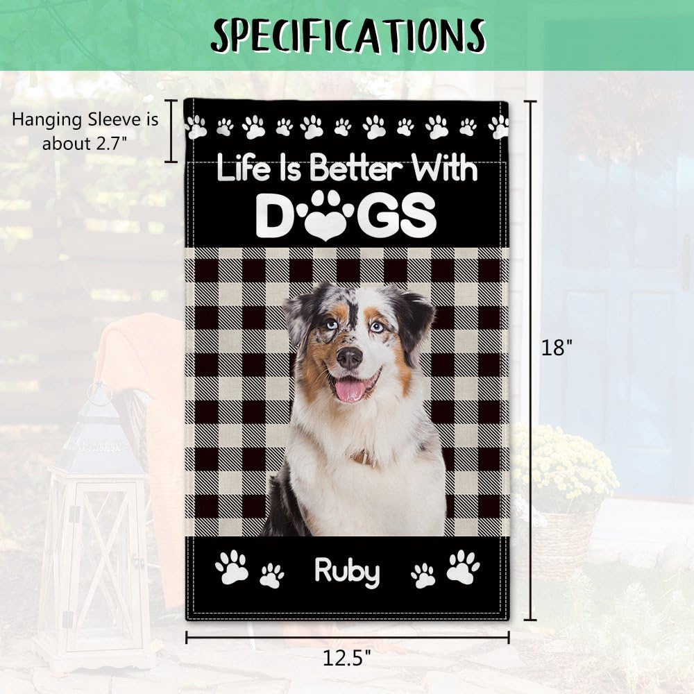 Ganshan Bi Life Is Better with Dogs Bandiera da giardino