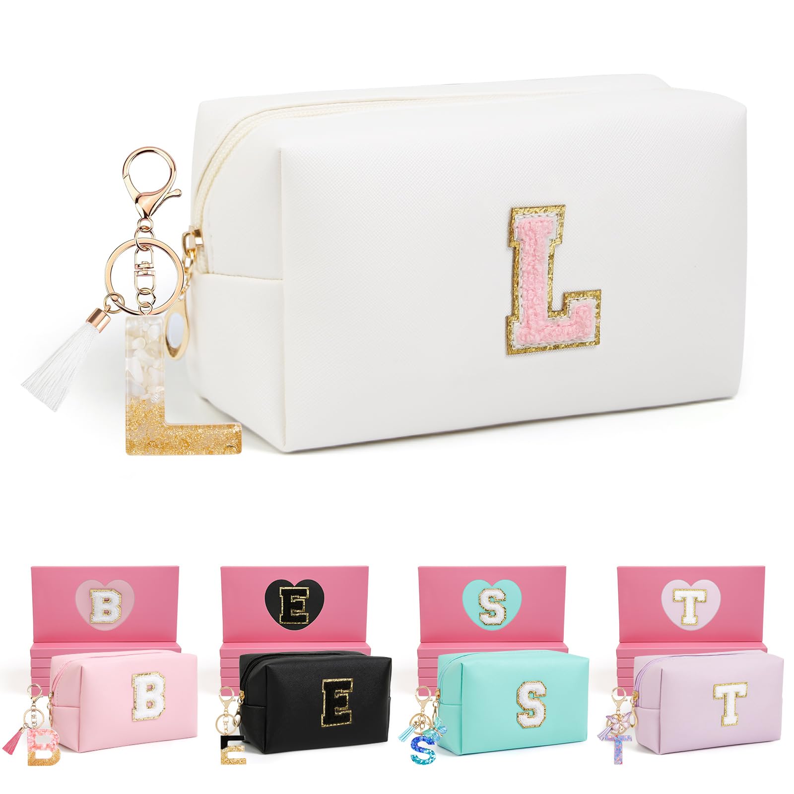 AIBFRID Birthday Gifts for Women Her,Travel Cute Makeup Bag,Large Capacity Cosmetic Bags for Women Makeup Pouch PU Leather Waterproof Cosmetic Bag (L,