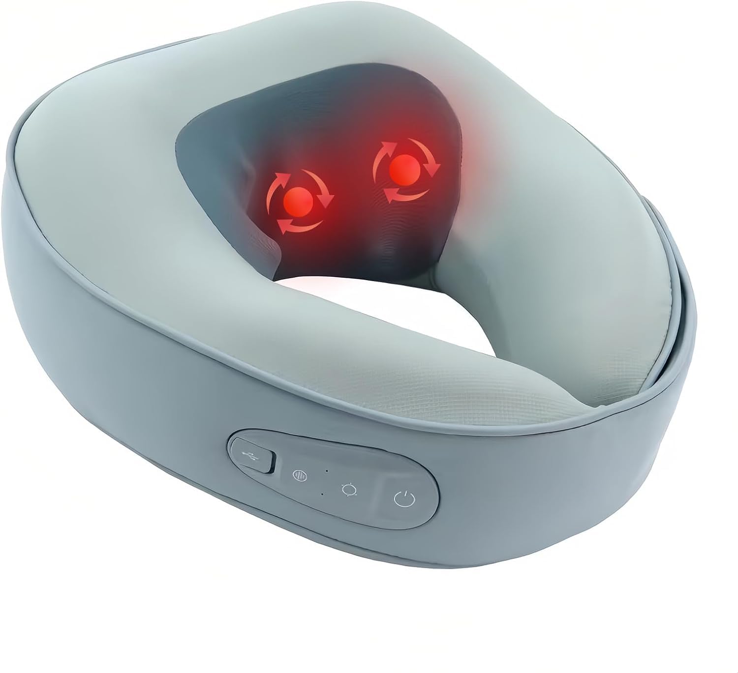 MEKK Rechargeable U Shaped Cervical Massage Pillow, Cordless Neck Massager with Heat, Electric Neck Massager Pillow for Pain Relief Deep Tissue-Relieve Muscle Pain,for Home Office Travel