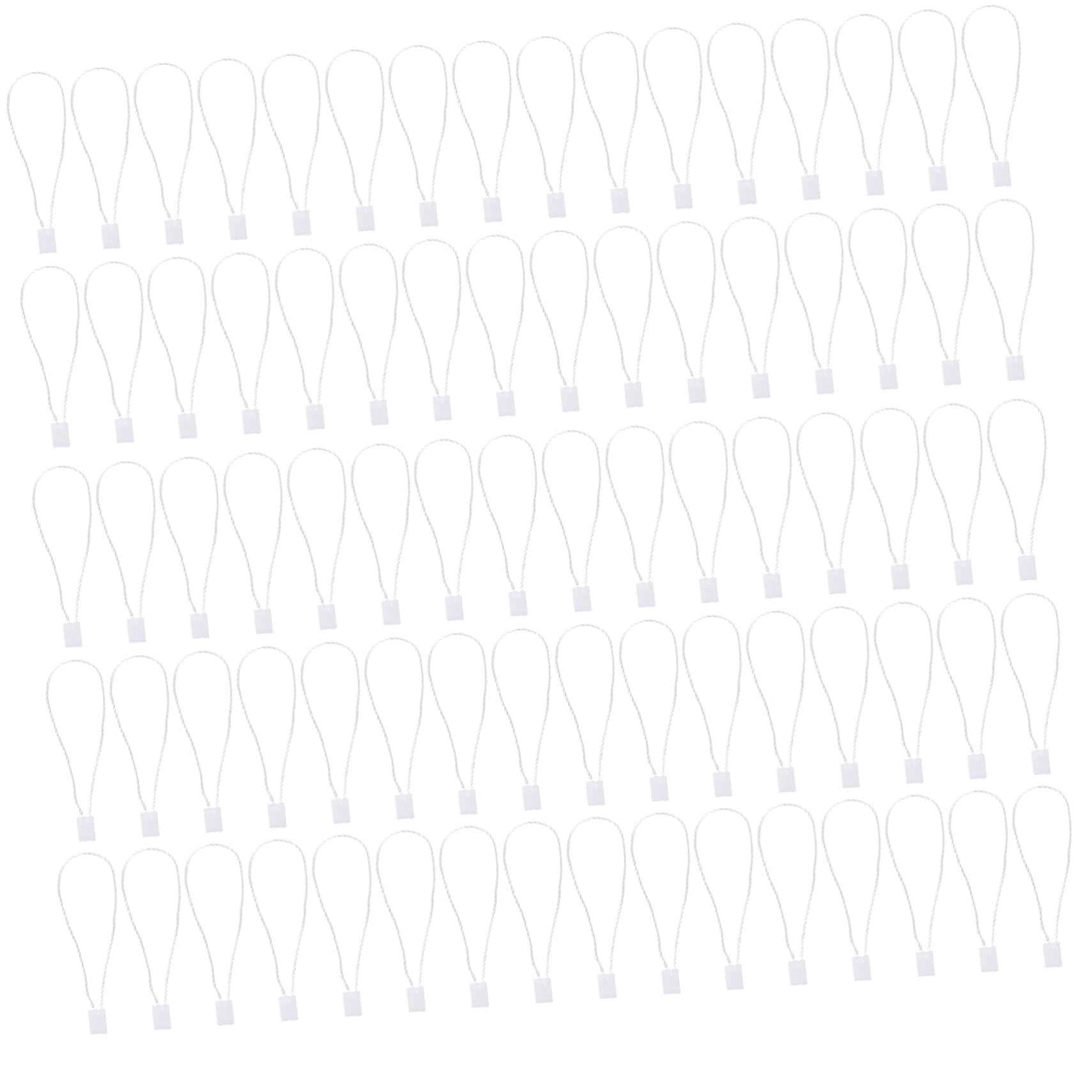 CANIGHT 1000pcs Sling Hanging Ropes Writable Garment Tag Labeling Ties Tag Little Hand Bell Shop Accessory Fasteners for Crafts Bag Seal Lock Secure Tag Ropes White Plastic