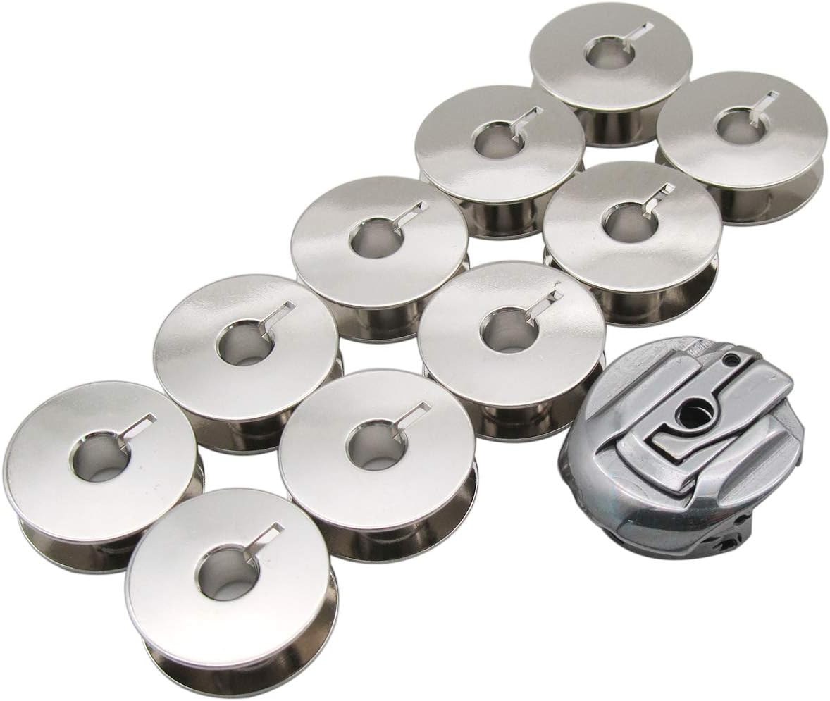 CKPSMS Brand -1PCS Bobbin CASE&10PCS BOBBINS#0040777000 1PCS+330.026.030 10PCS Compatible with/Replacement for Bernina Brand 117,217,317,517,540,542,544,640,740,750,850,950 (Bobbin Case & Bobbins)