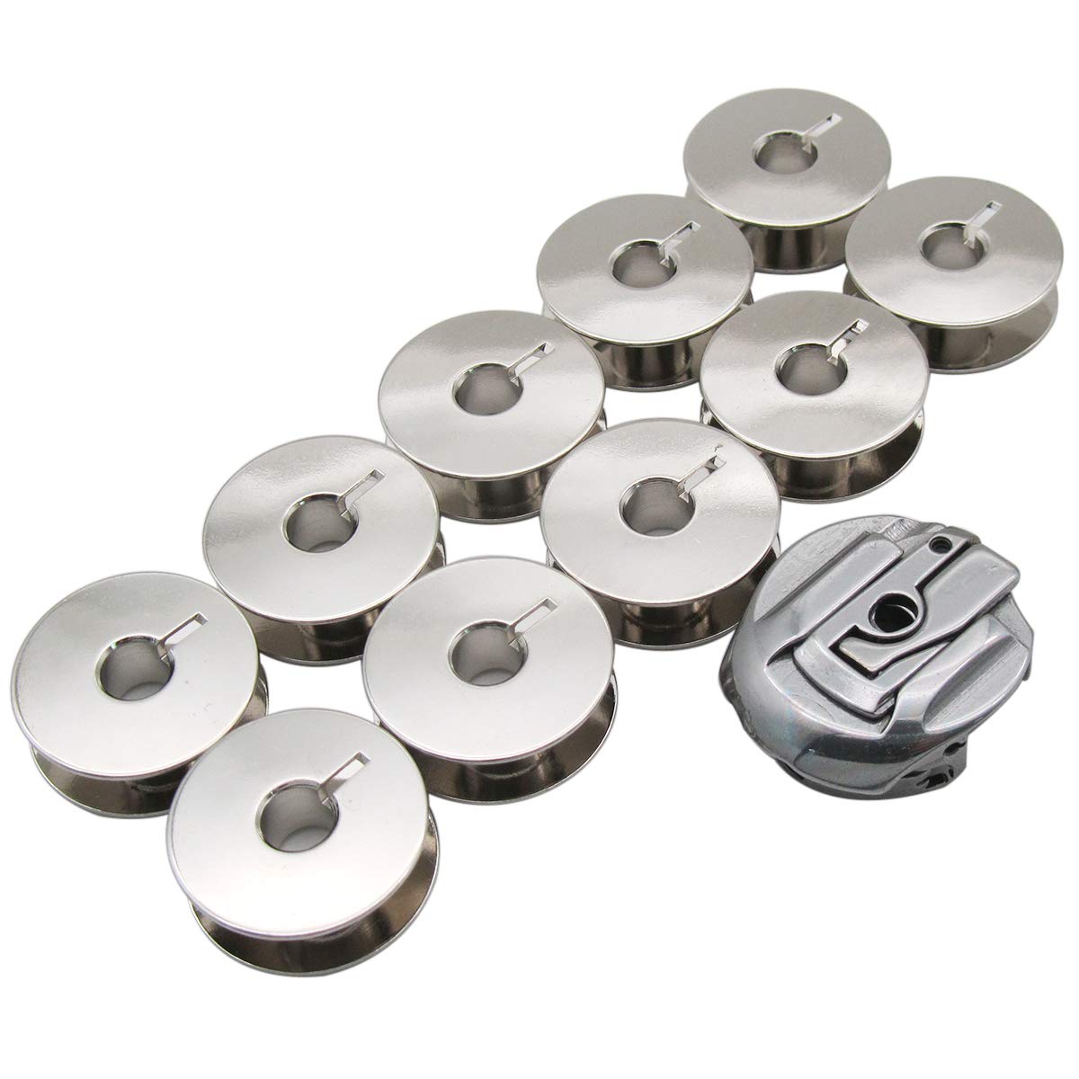 CKPSMS Marke -1 Spulenkapsel &0 Spulen #0040777000 1PCS+330.026.030 10PCS kompatibel mit/Ersatz für Bernina Marke117,217,317,517,540,542,544,640,740,750,850,950(Spulenkapsel und Spulen)