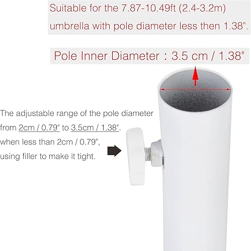 Miniatura 2 de EFAILY Ancla de playa plegable portátil ajustable Soporte de sombrilla al aire libre Soporte de base de sombrilla para patio