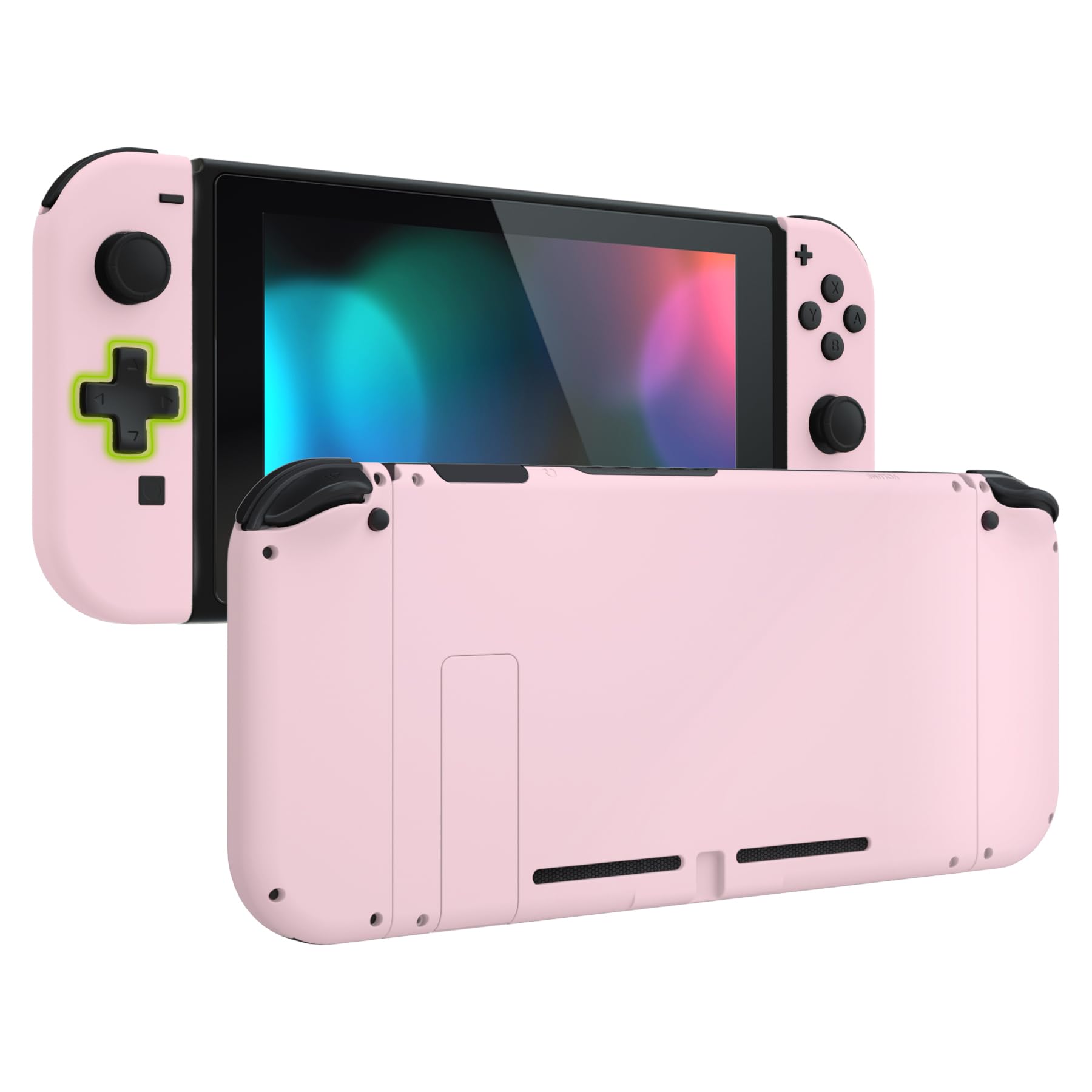 eXtremeRate Coque Remplacement avec Boutons Complete pour Nintendo Switch Dpad Version, Coque Bouton Support Customisé pour Nintendo Switch Console Joycons, Rose