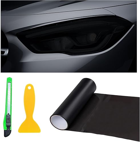 Vista 22 de Película de tinte para automóvil de 12 y 48 pulgadas, faros delanteros brillantes de camaleón, luces traseras antiniebla con apretar y cortar, rollo