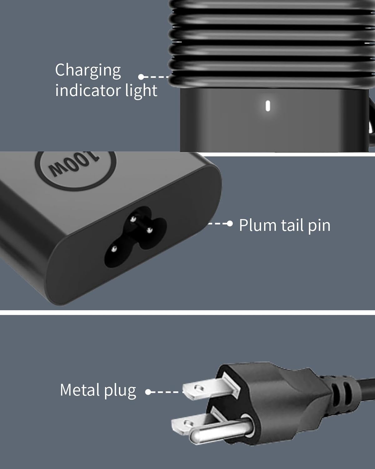 100W USB C for Dell Laptop Charger Compatible with Dell Latitude 5540 5440 7340 Dell Precision 3580 5480 Type C Adapter