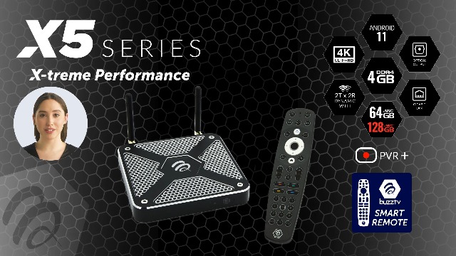 BuzzTV X5 - Android OS 11 - Amlogic 905x4-4GB DDR - 128GB eMMC