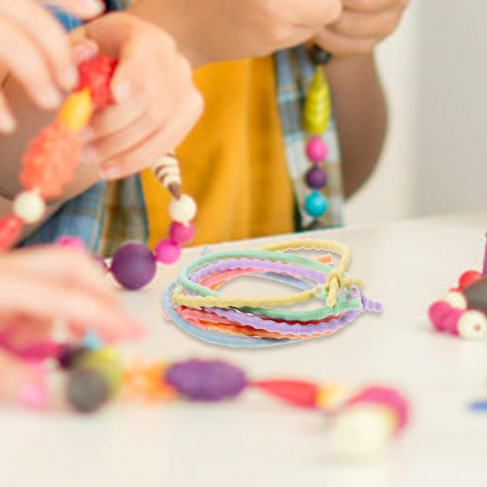 iplusmile Cordón Elástico para Hacer Pulseras, Hilo para Abalorios y Trenzas, 6 Piezas, Multiusos, Adecuado para Joyería y Manualidades