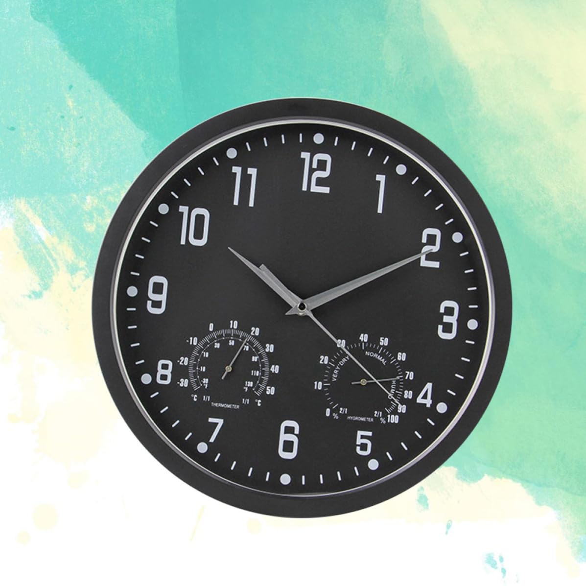 EXCEART Reloj Negro de Cuarzo de 14 Pulgadas Multifuncional de Pared