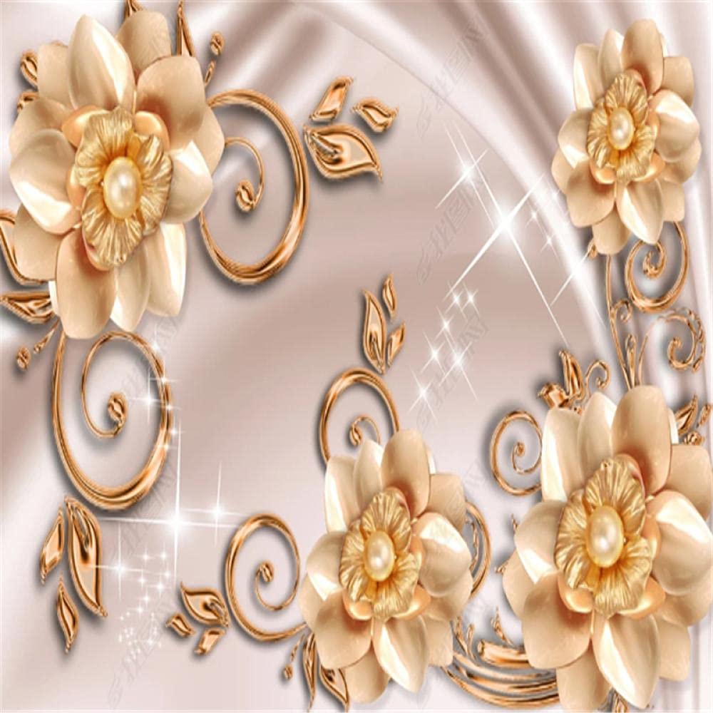 Amazon | カスタムヨーロピアンスタイルのジュエリーバラの花の壁紙