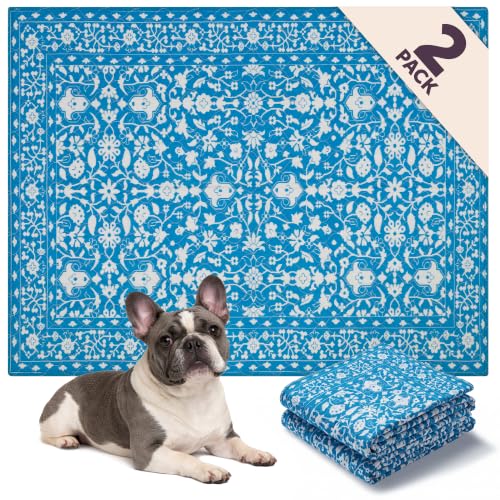 Image of Lovewag Reusable Washable Dog Pee Pads, Teal Paradise 36x48, 2 Pack