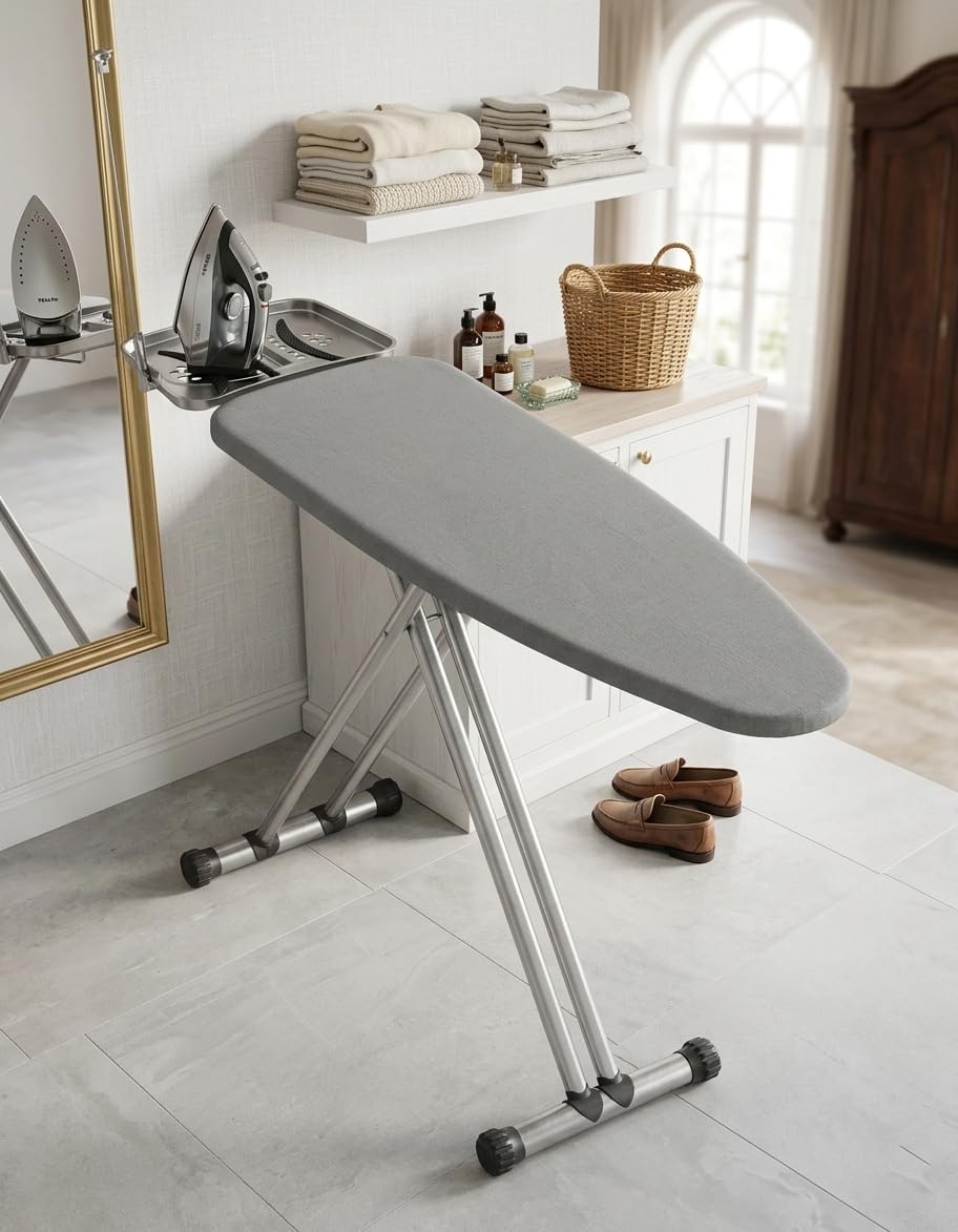 Asse da Stiro con Presa Integrata 125x43 cm HYTAMA TOOLS MONDO - Acciaio Robusto, Altezza Regolabile 69-98 cm, Poggiaferro, Piedini Antiscivolo, Pieghevole