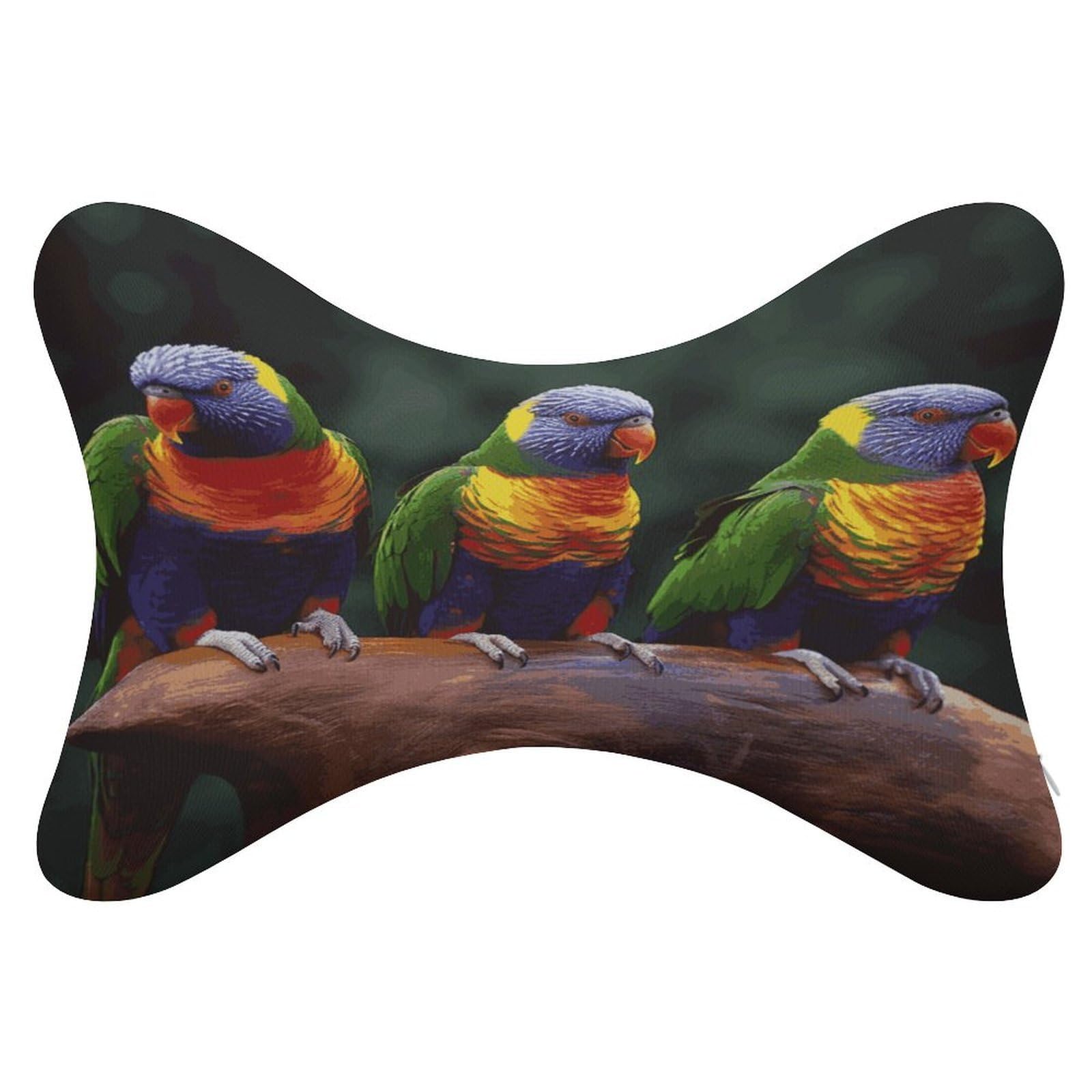 Khauerbc Style Rainbow Parrots Car Headrest Pillow - 2 Pack,Neck Pillow With Washable Removable Cover,Car Travel Pillow For Car Bus Truck Driving Comfort