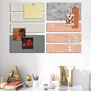 Felt Memo Bulletin Board for Walls, Notice Letter Pin Board Tiles Wall Stickers, Vision Boards Self Adhesive for Photos Display Cork Board Pads Pictures Poster Goals Notes Home Office Nursery Decor