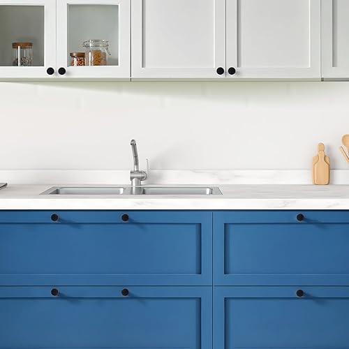 Miniatura 52 de Ravinte Paquete de 30 pomos de color negro mate para armarios de cocina, pomos redondos para cajones de cómodas, tiradores para cajones o puertas