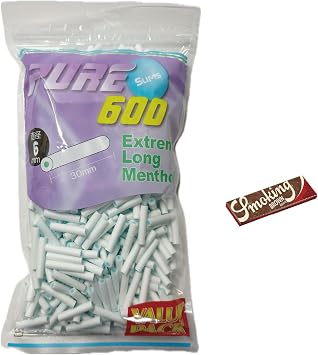 PURE Pure Hand Roll Slim Extreme Long Mensol Filter Value Pack 600 Paper Set Filter+Smoking Brown Single