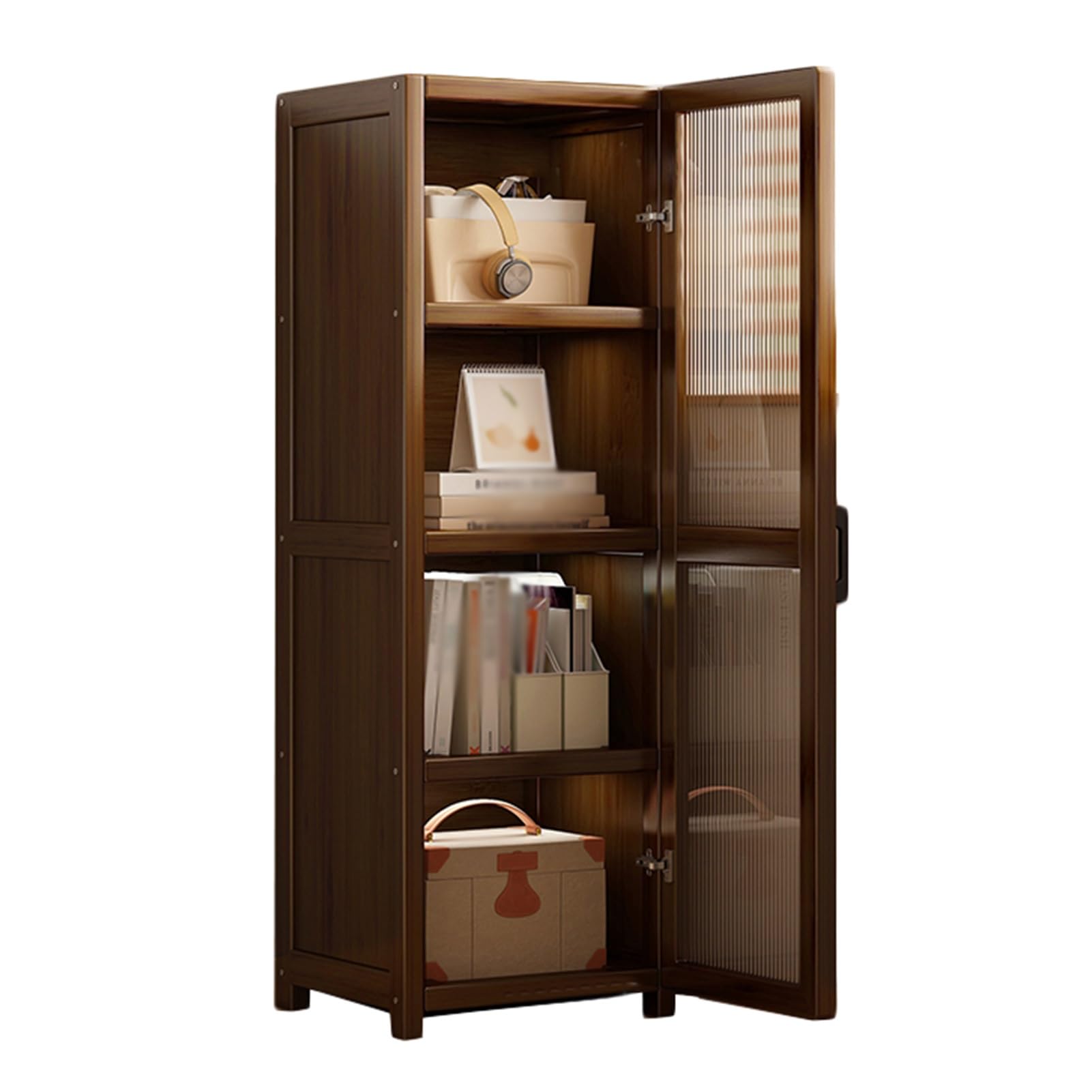 ASerZenith Industrial Corner Bookshelf With 6 Layers Multi Layer Storage Rack For Small Space Office Brown (One Color 5Tier)