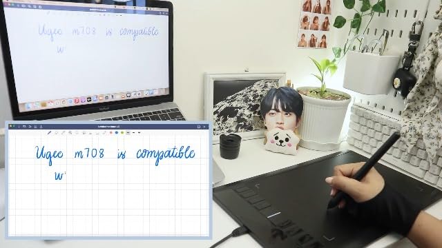 Bild 6 - UGEE M708 Zeichentablett für PC, 10 x6 Zoll Grafiktablett ohne Display, 8192 Druckstufen, 266RPS OSU Stifttablett, Zeichenpad mit Stift (Win/Mac/Chrome OS/Linux)