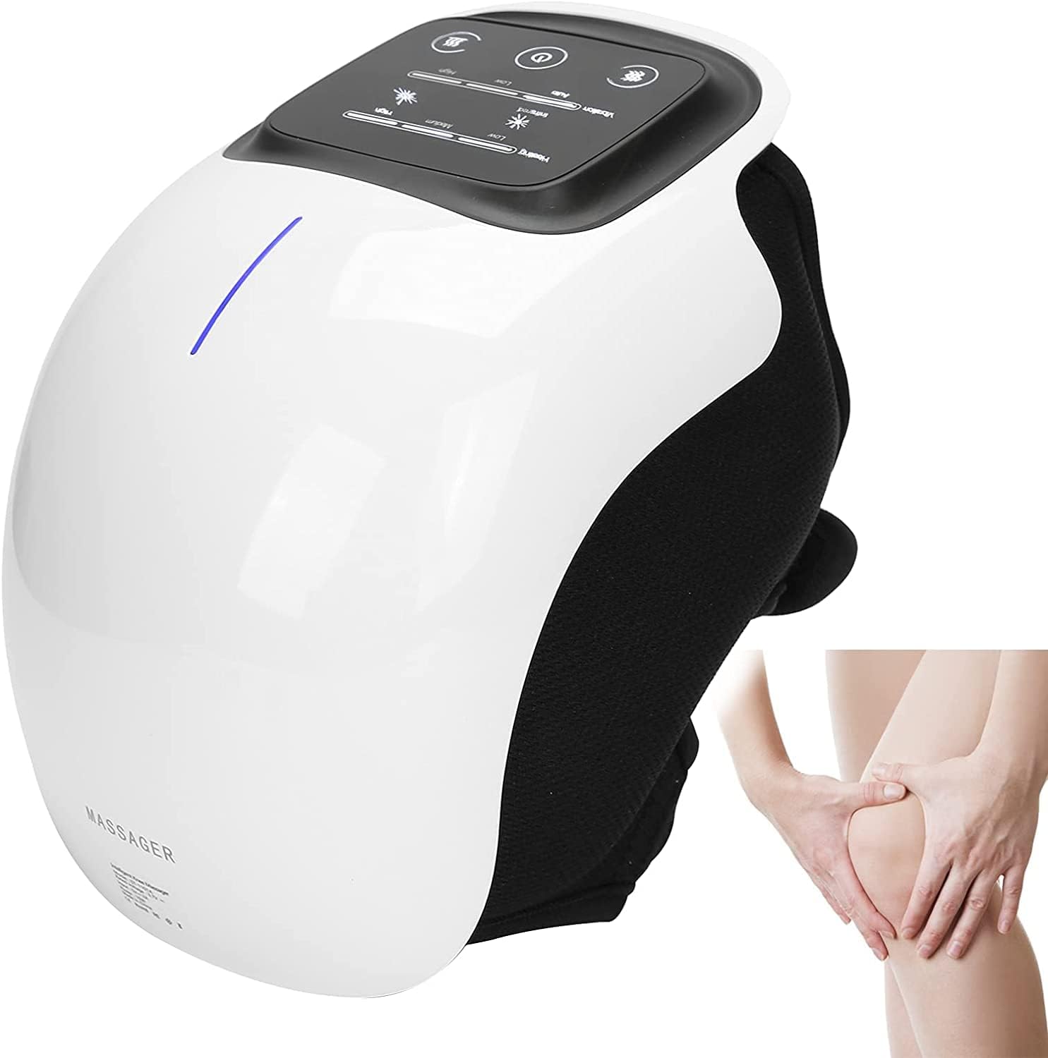 XO KM-05 Portable Knee Massager, Therapy at home, Body fluids and blood Impurities purifier with knee Massager, Ultimate Pain Relief for Knee, for Swelling Stiff Joints and Muscles Injuries, Vibration