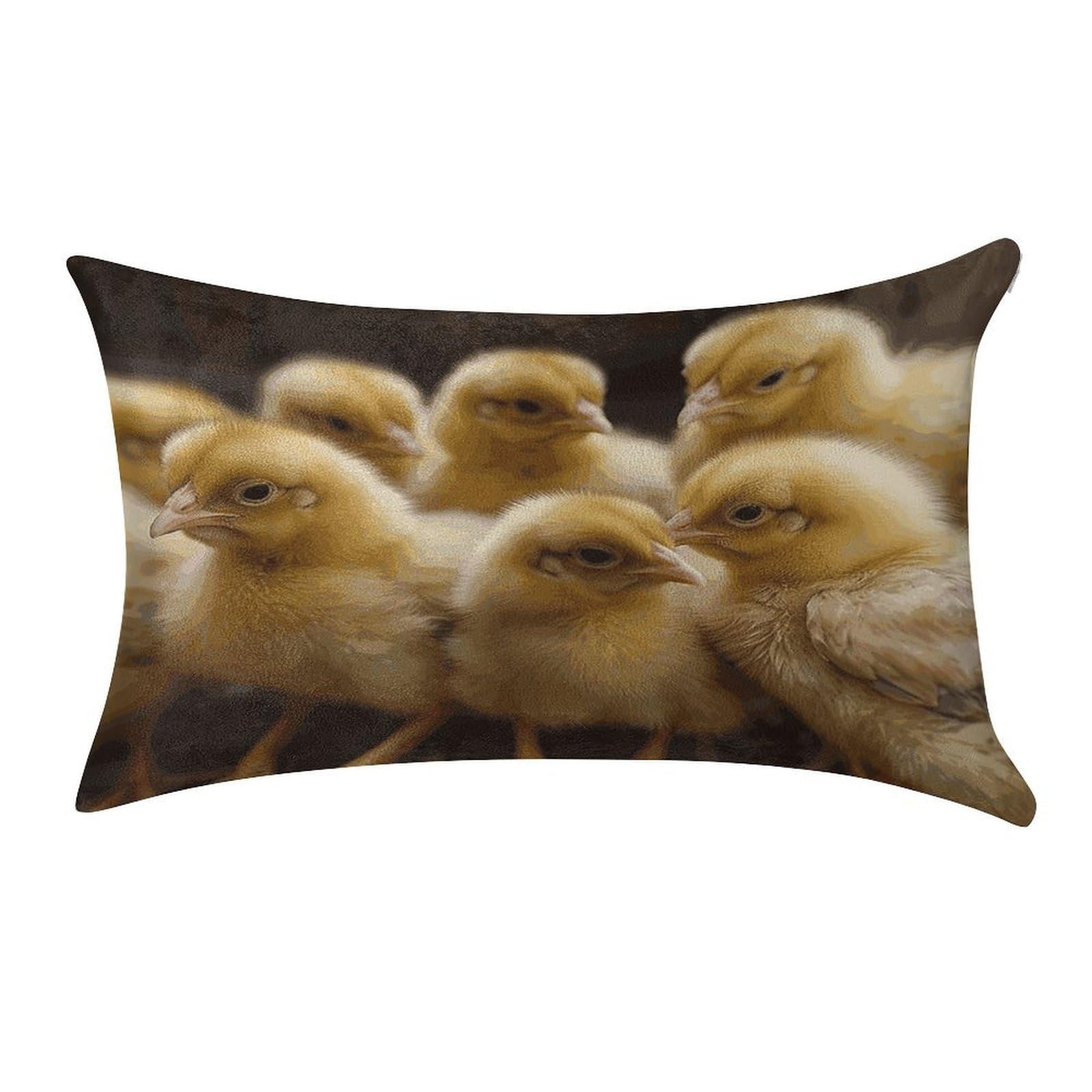 FekiLoot Little Chickens Pillow Covers Luxury Velvet Oblong Pillowcases Rectangular Throw Pillows Case Decorative Velvet Cushion Covers Ultra Soft Lumbar Pillow Shells 12 X 20 in