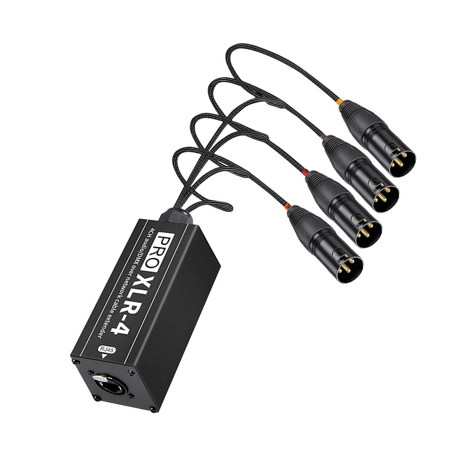 Convertidor auditivo XLR de múltiples interfaces, largo, boca pública | Carcasa de metal con estructura de blindaje para equipos de escenario profesionales y en vivo