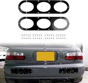2pcs Car Rear Bumper Diffuser Panels, Universal Aluminum Car Rear Bumper Race Air Diversion Diffuser Panel