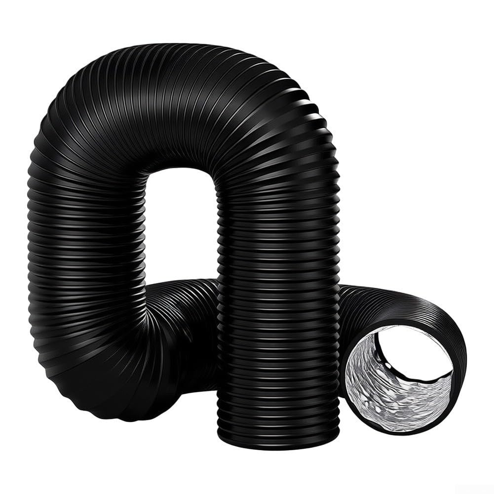 Tubo Ventilación Aluminio 4 Pulg 19 Pies Flexible Negro