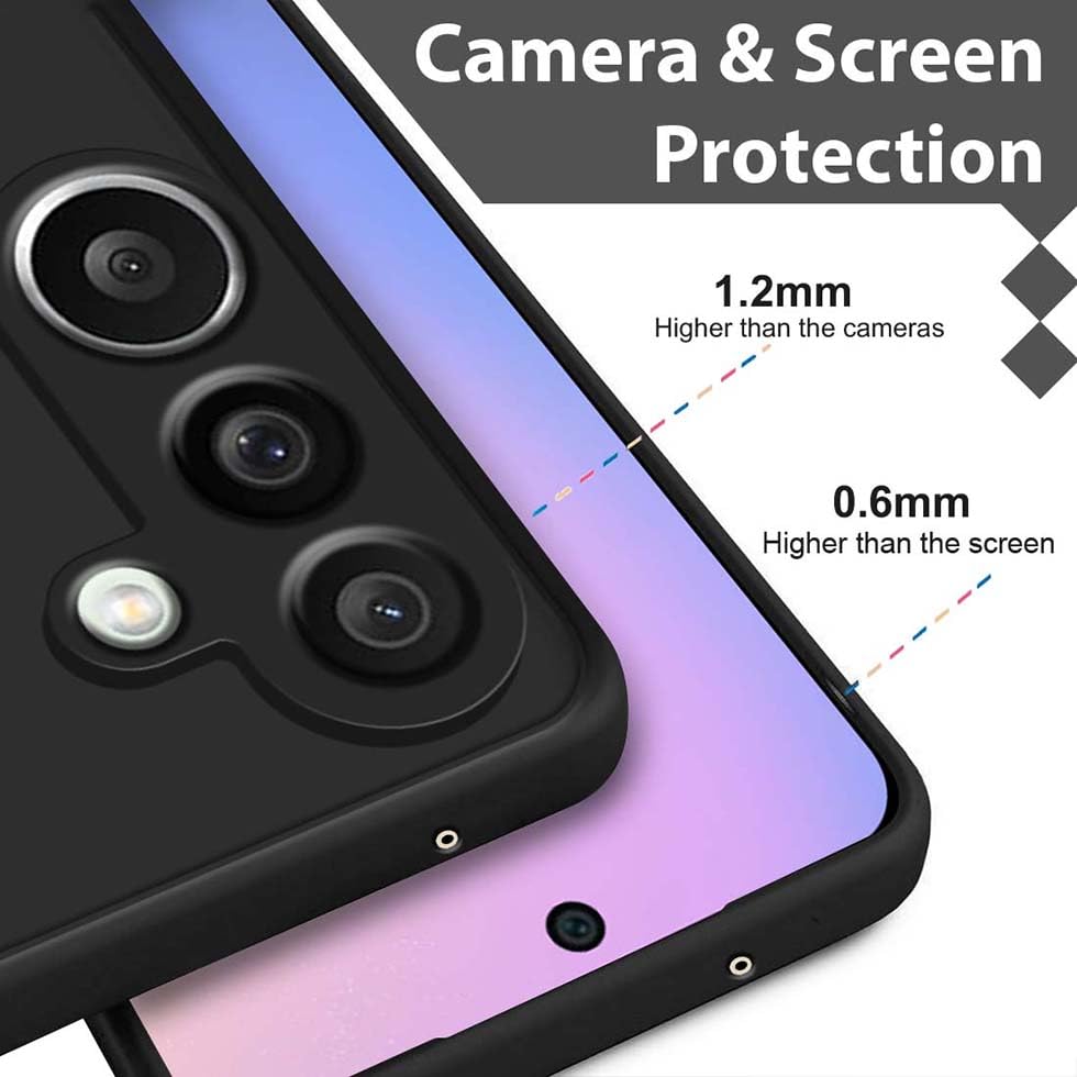Image of Fashionury Liquid Silicon Back Cover for Samsung Galaxy M56 5G | Camera Protection | Inner Velvet Fabric | Anti-Fingerprint | Ultra Slim Case (Black)