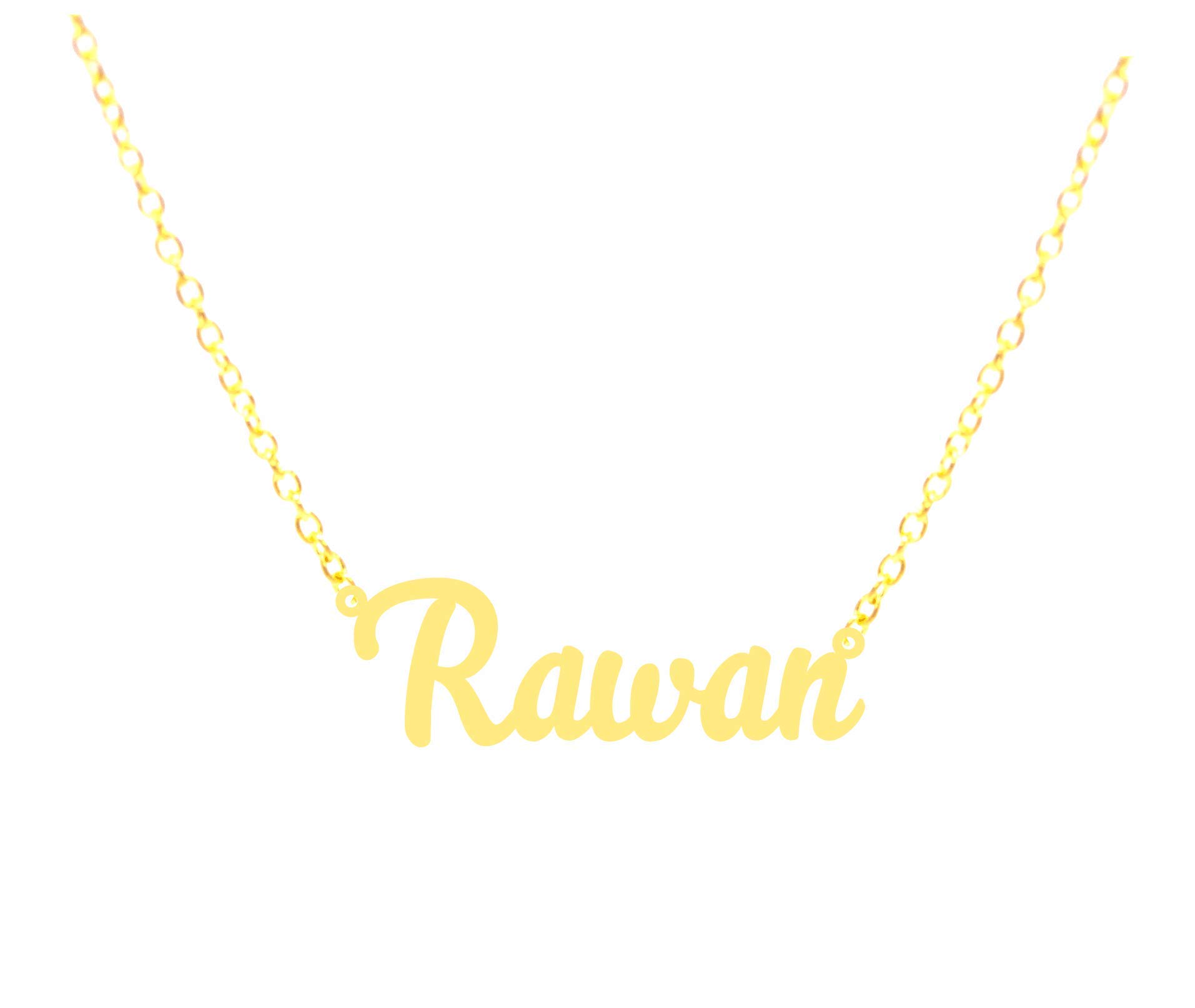 papeyone 21K Gold Plated Necklace With Name Rawan