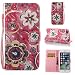 iPhone 7 Plus Case,iPhone 8 Plus Case,Magnetic PU Leather Shock Proof Wallet Case Lightweight Kickstand Flip Folio Case Card Holder with Strap Birthday Xmas Halloween for Apple iPhone 7 Plus-Flowers