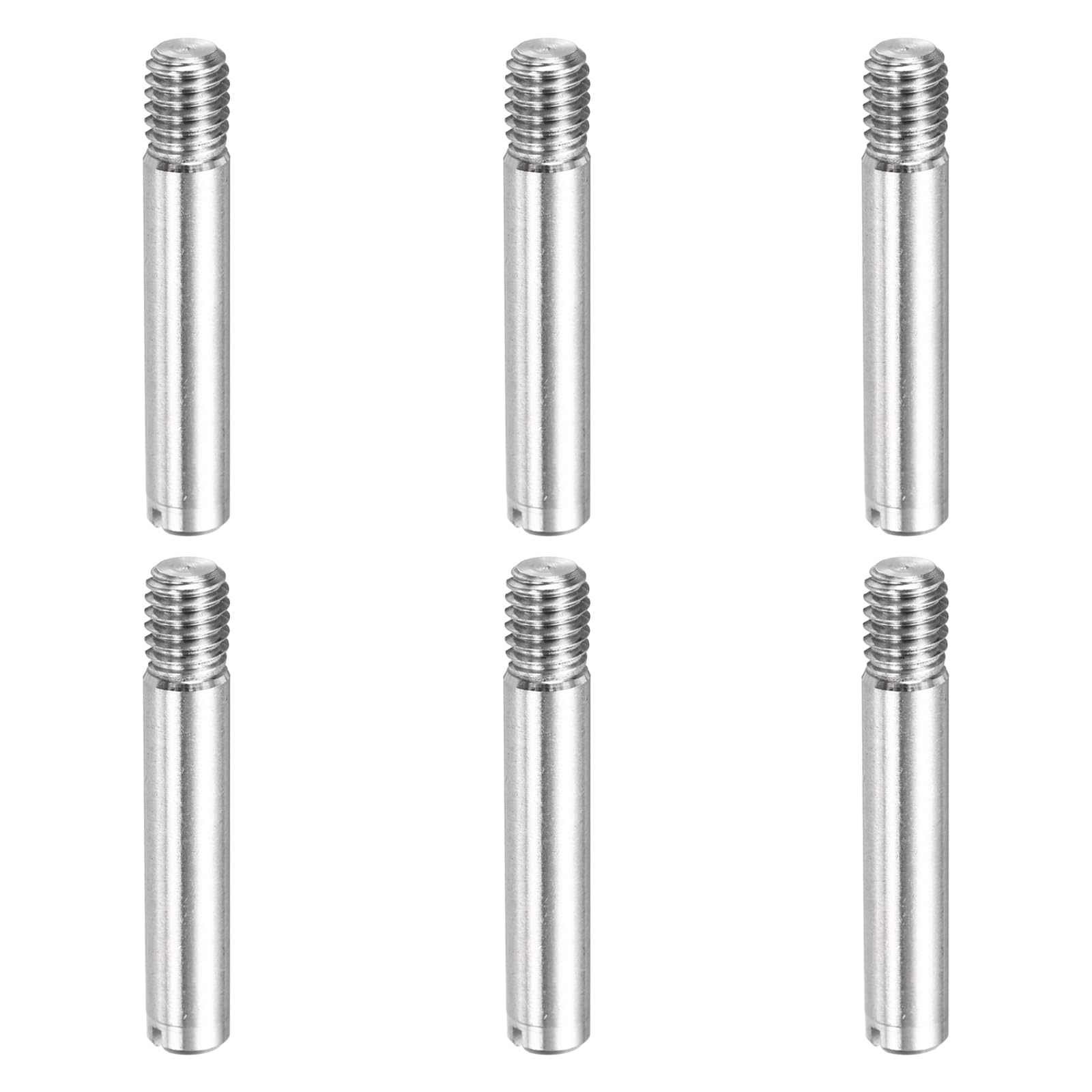 sourcing map 6 Pcs M6 x 35mm Slotted Cylindrical Pins, 304 Stainless Steel Dowel External Thread Locating Parallel Pins Shelf Support Peg Pin for Furniture Installation, DIY Project