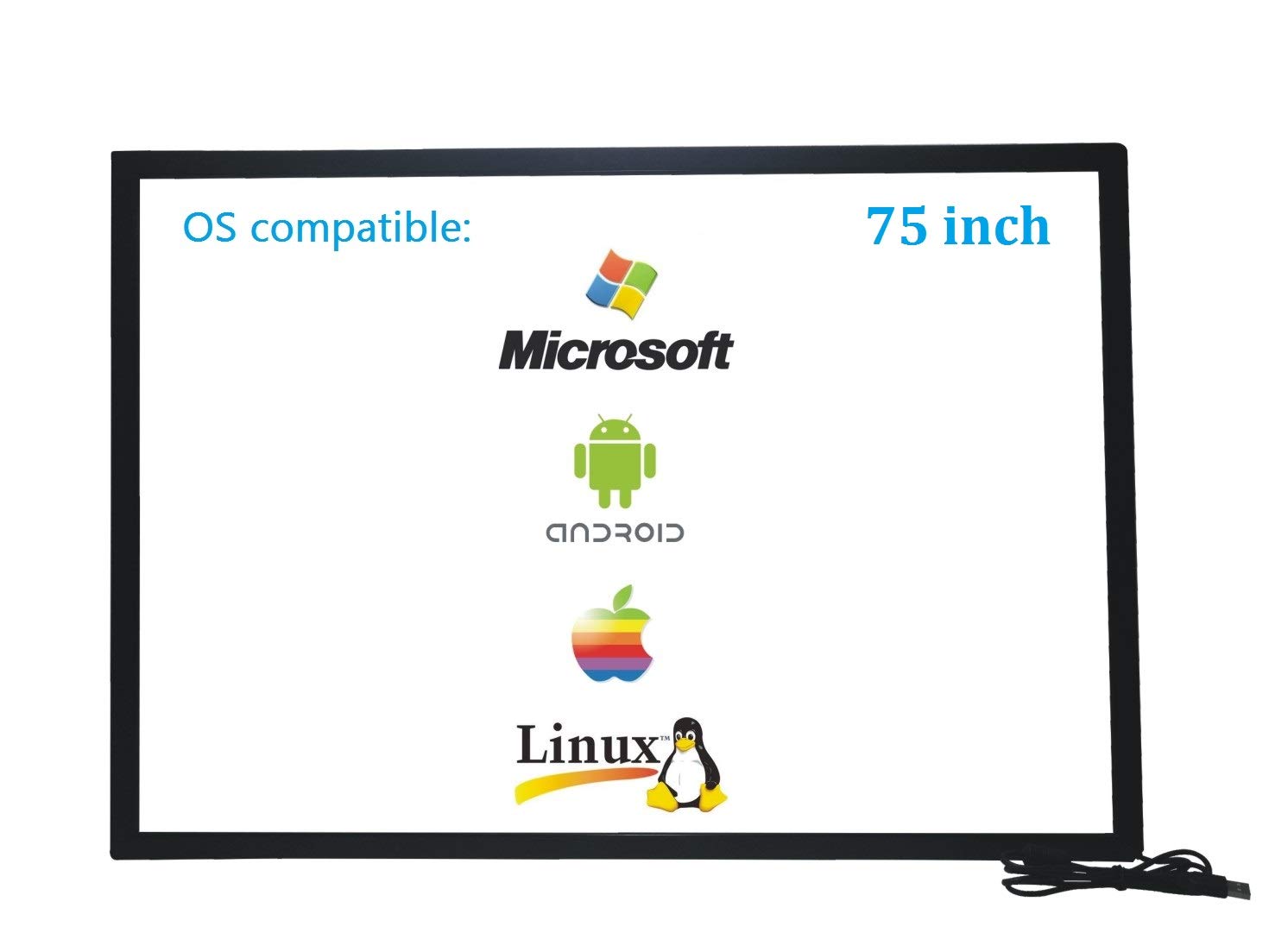 75 Inch Interactive 10 Points Infrared IR Touch Screen Overlay Frame Free Driver